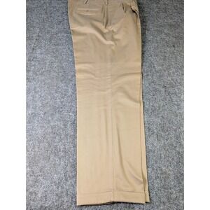 Savane Performance Pleated Cuffed Light Brown Pants Mens 40x32